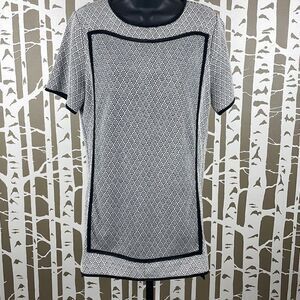 THML Textured Knit Geometric Panel Mini Dress Tunic XS